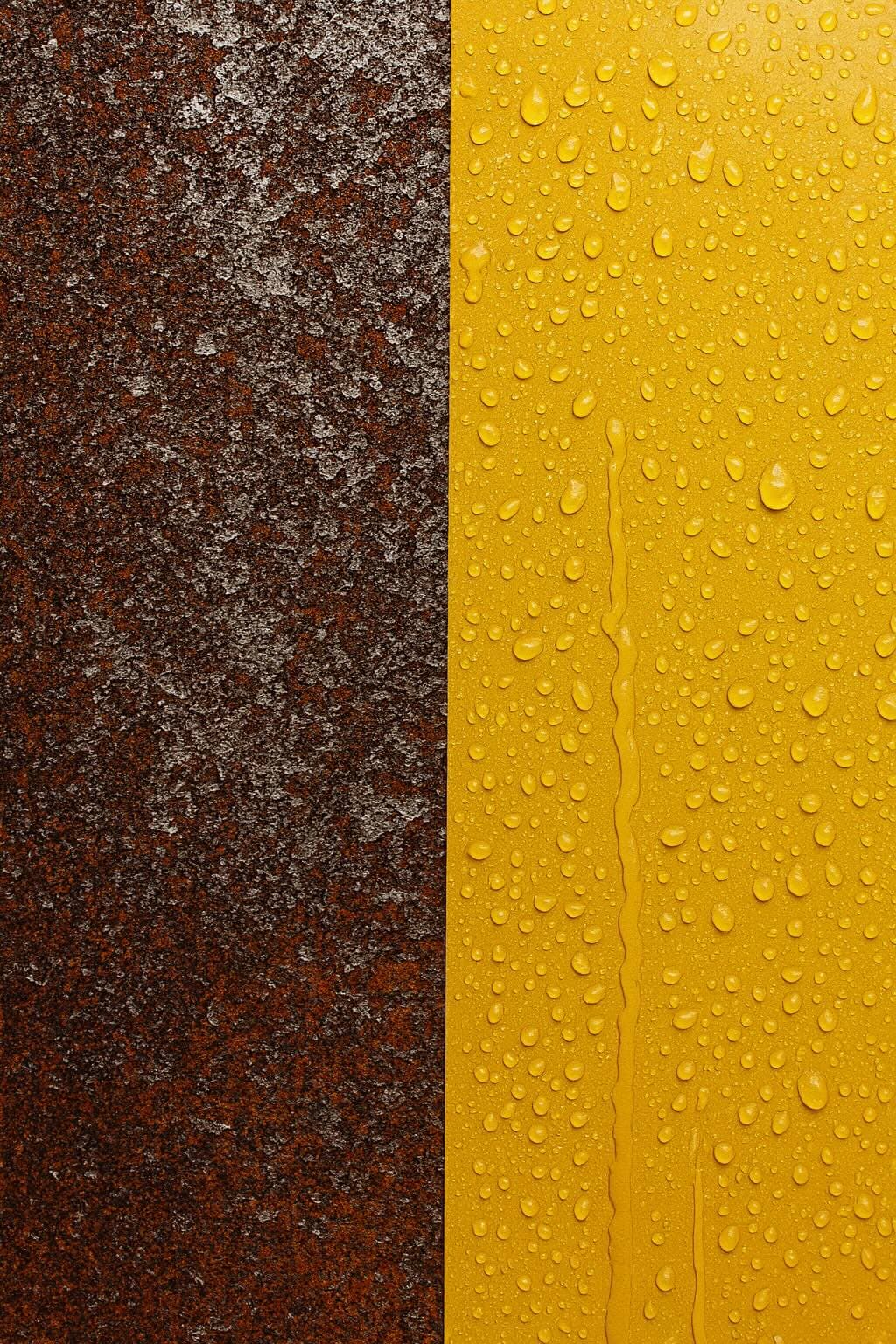 Corrosion vs coated surface — before and after