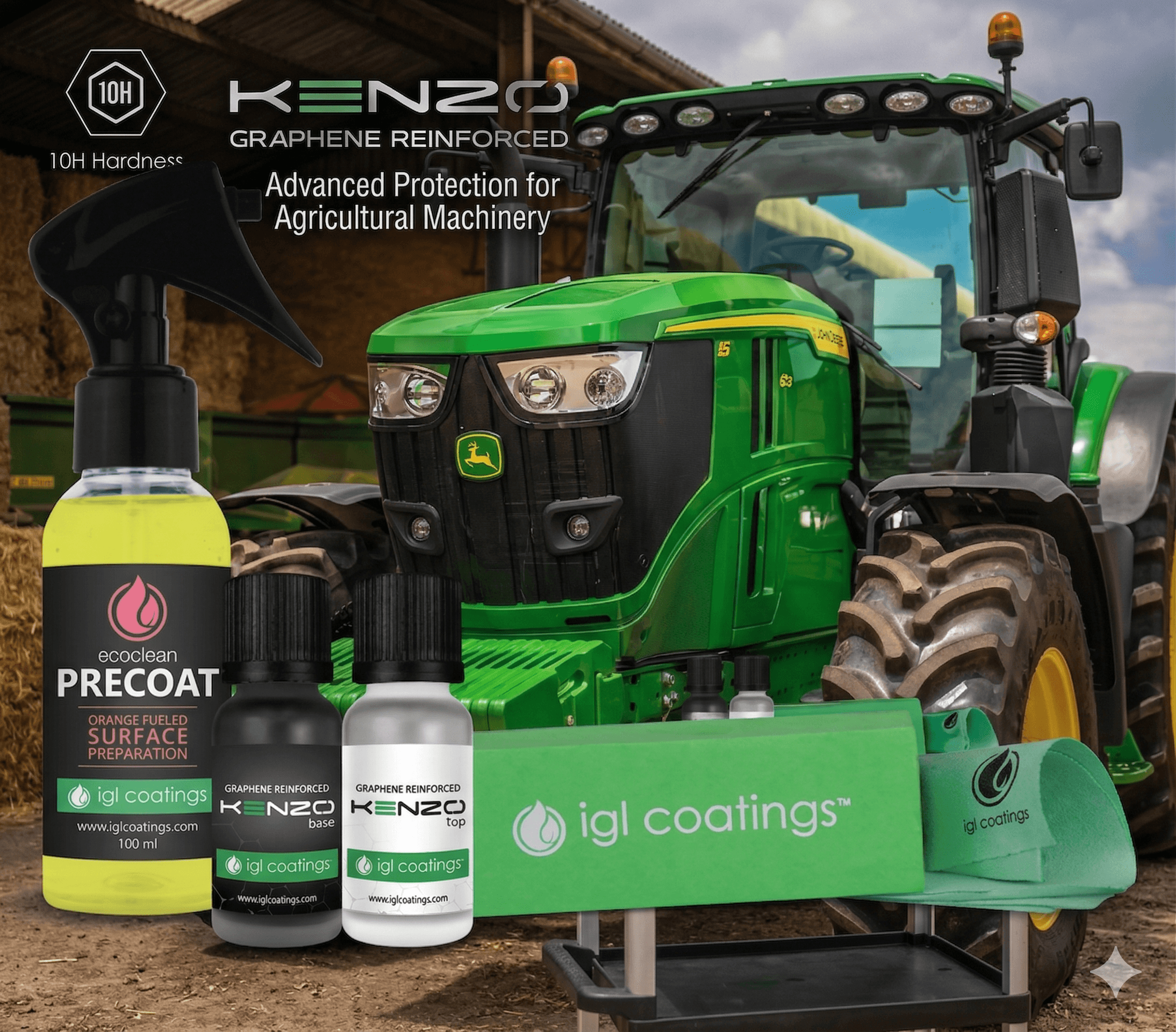 John Deere tractor — Kenzo graphene protection for agricultural machinery